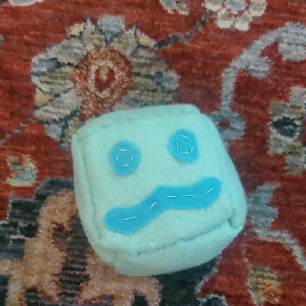 Handmade SlimeCube - Light Blue Happy